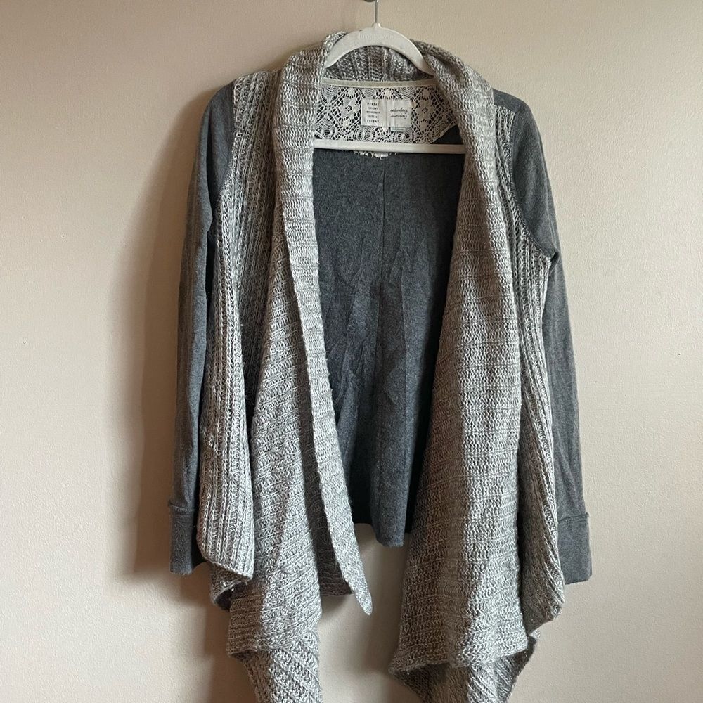Saturday Sunday gray long line open cardigan